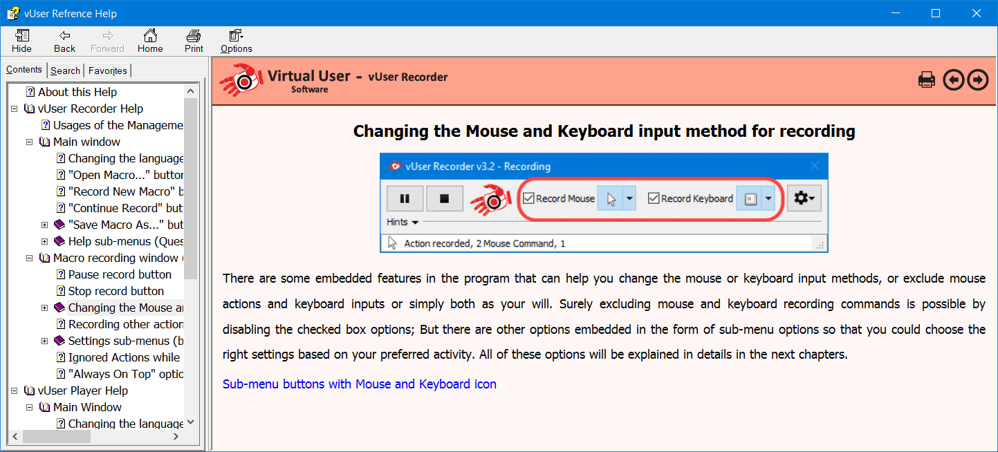 help of vUser software