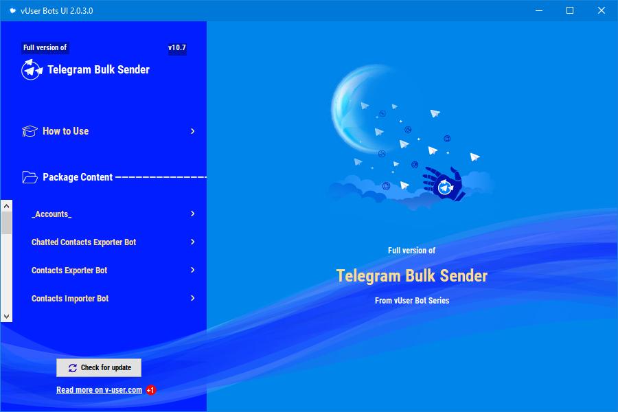 The general view of the Telegram Bulk Sender Bot Package 
