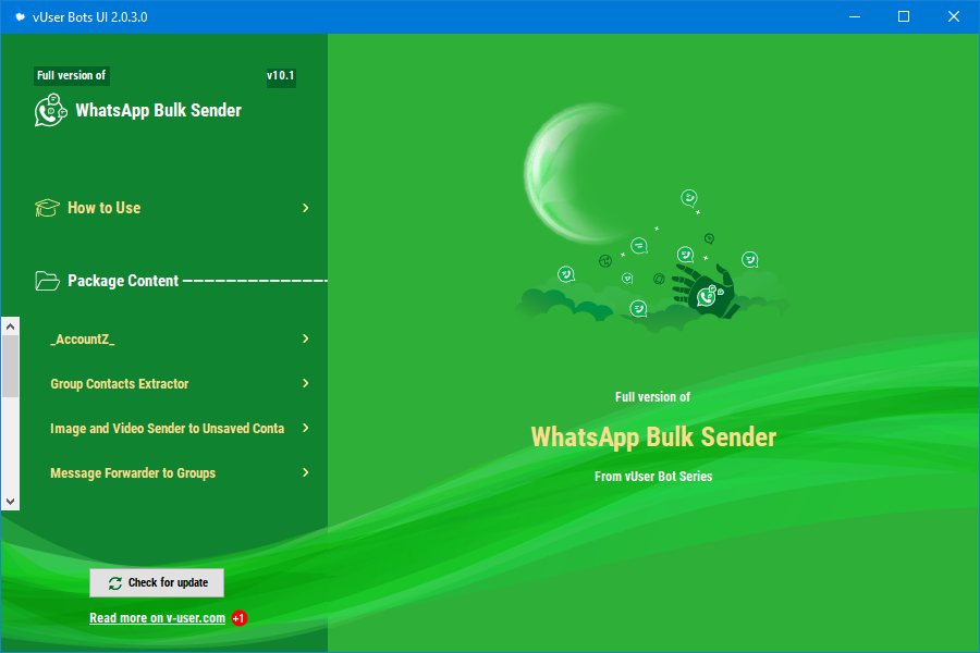 The general view of the WhatsApp Bulk Sender Bot Package