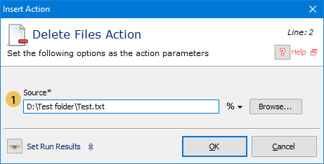  Delete Files Action