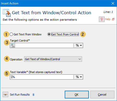 اکشن Get Text from Window/Control