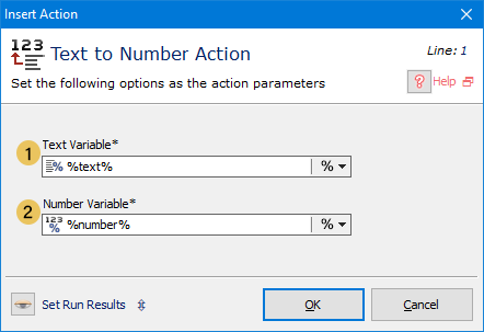 اکشن Text to Number