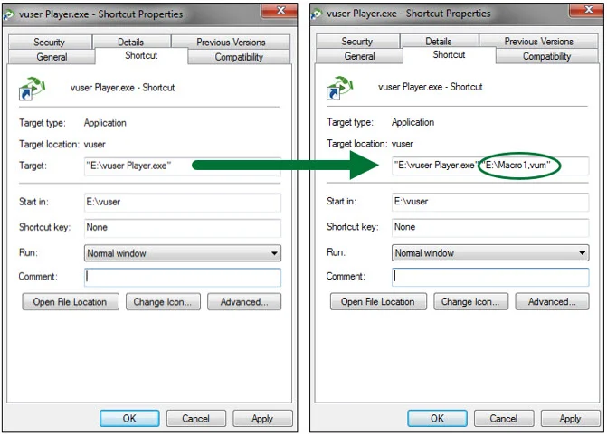  using shortcuts to run the macros