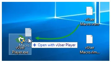 Drag & Drop macros on the Player to run them