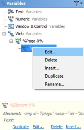 Edit Web Variables in the Editor Application