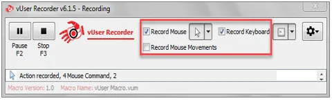 Configuring the Record Process in the recorder application