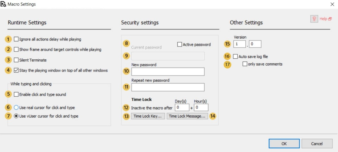 settings button in the editor application