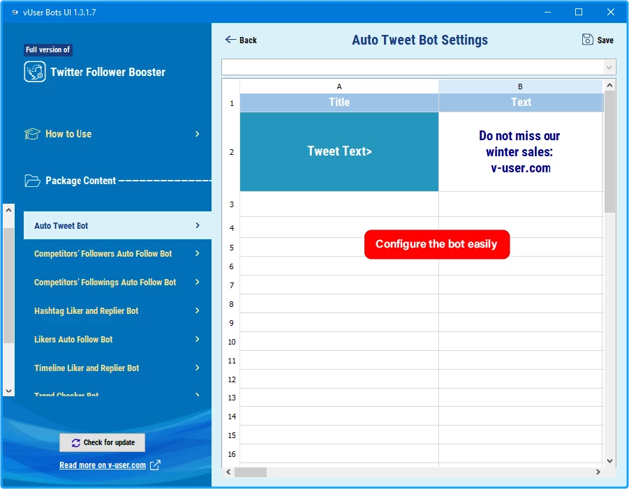 Twitter Follower Booster Bot Package 