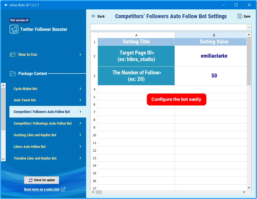Twitter Follower Booster Bot Package 