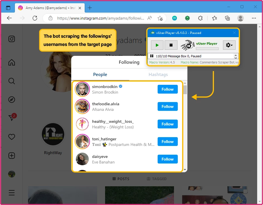 Competitors’ Followers Auto follow on Instagram Bot