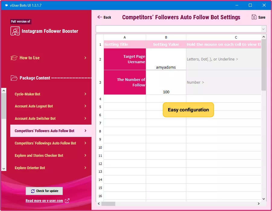Competitors’ Followers Auto follow on Instagram Bot