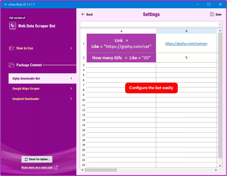 Web Data Scraper bot package