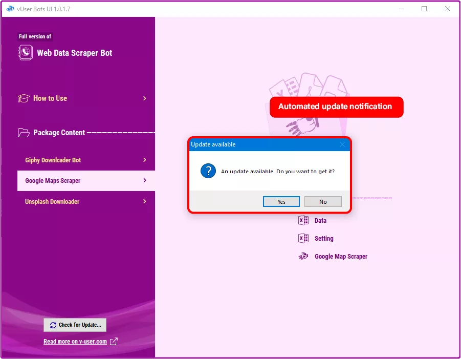 Web Data Scraper bot package