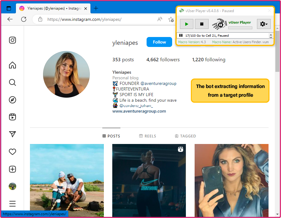 Instagram Active User Finder Bot
