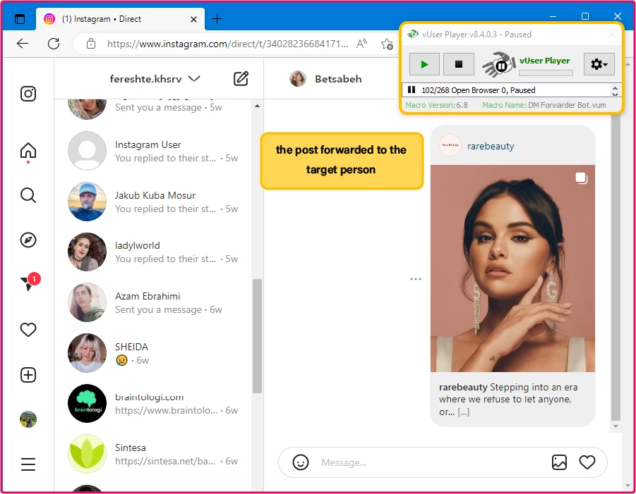 Instagram Bulk DM Sender Bot Package