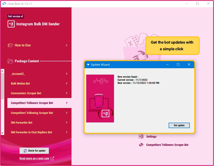 Instagram Follower Booster Bot Package 
