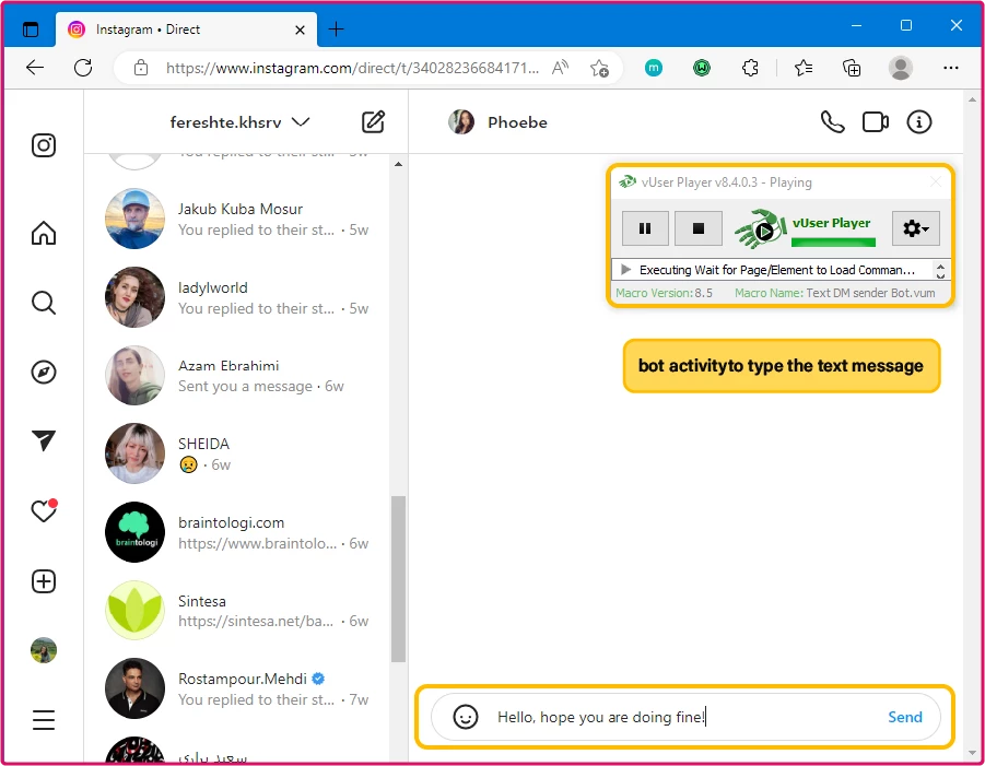 Instagram Bulk DM Sender Bot Package