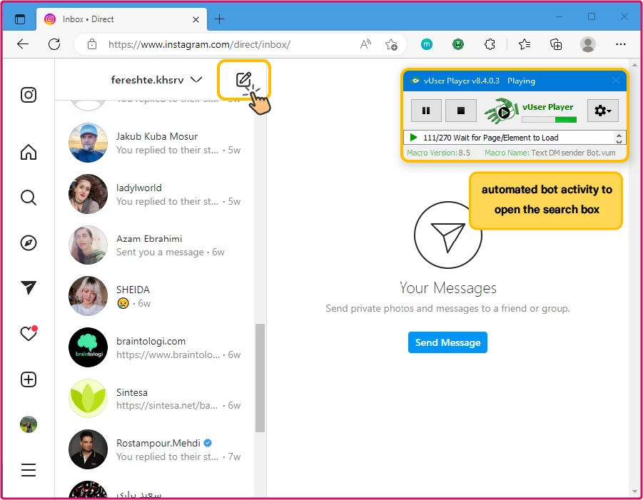 Instagram Bulk DM Sender Bot Package