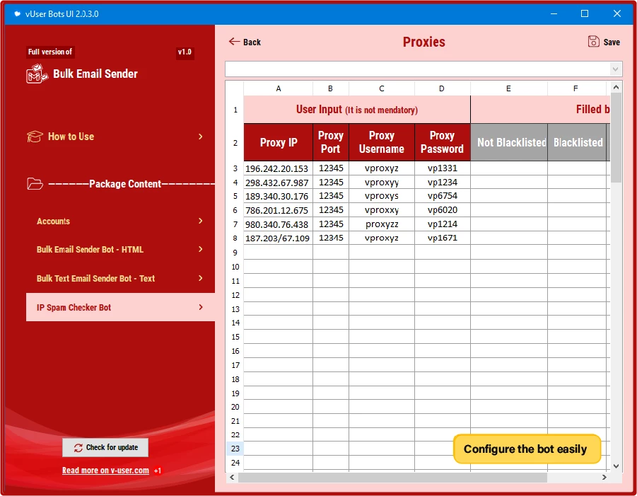 Bulk Email Sender bot package