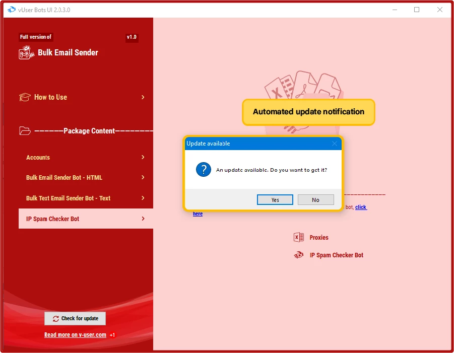 Bulk Email Sender bot package