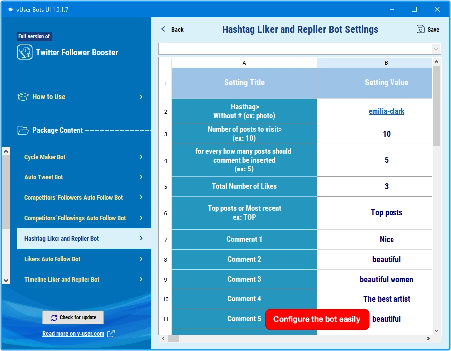 Twitter Follower Booster Bot Package 