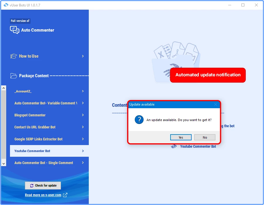 possibility of automatic update
