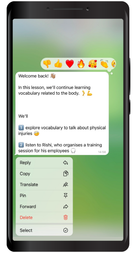 Automatic Translation of Messages on Telegram