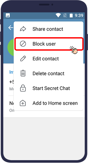 block in telegram