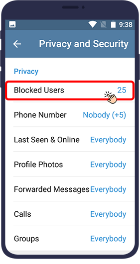 block in telegram