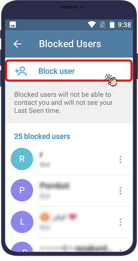 block in telegram