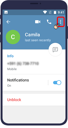 block in telegram