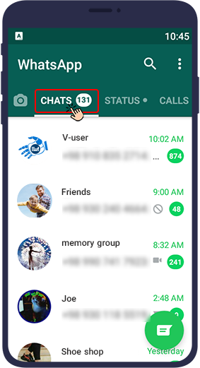تغییر وضعیت چت به حالت خوانده نشده