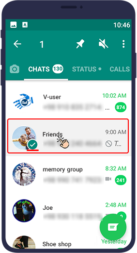 تغییر وضعیت چت به حالت خوانده نشده