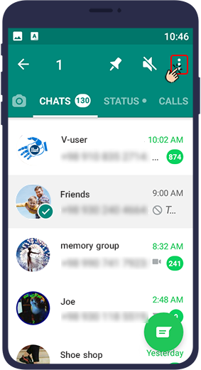 تغییر وضعیت چت به حالت خوانده نشده