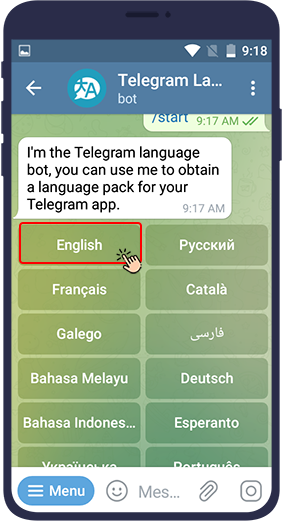 change language in telegram