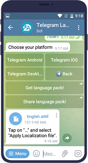 change language in telegram