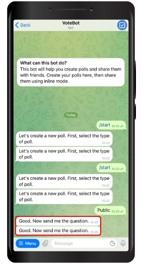 Create a Poll in Telegram 