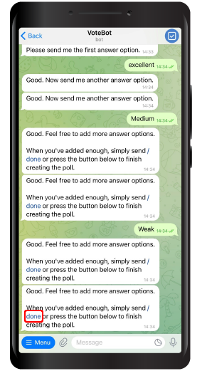 Create a Poll in Telegram 
