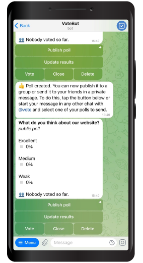 Create a Poll in Telegram 