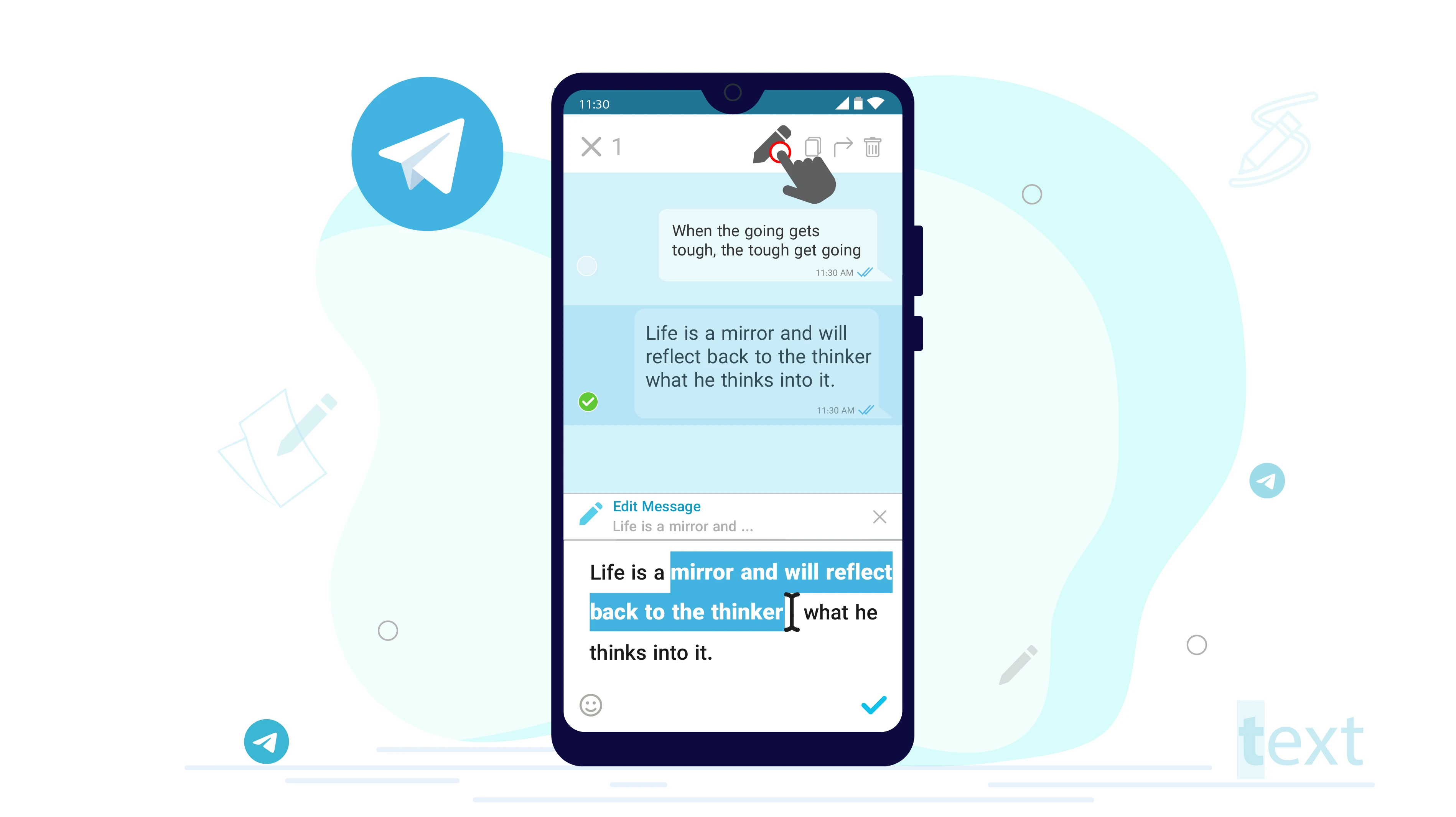 ویرایش پیام در تلگرام - Is Banner
