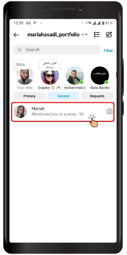 نحوه خارج‌کردن چت‌ها از حالت مخفی در اینستاگرام