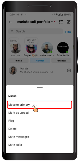 Is it possible to hide Instagram chats