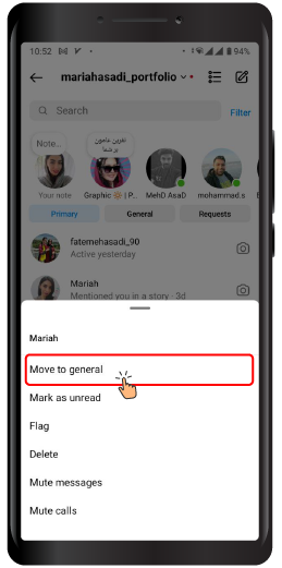 Is it possible to hide Instagram chats