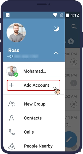 وارد کردن چند اکانت در یک برنامه تلگرام