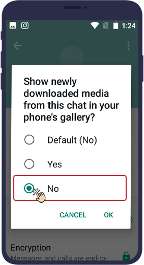جلوگیری از ذخیره عکس‌های یک چت یا گروه خاص