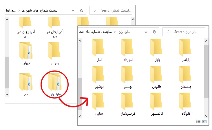 بانک شماره شهرستانها