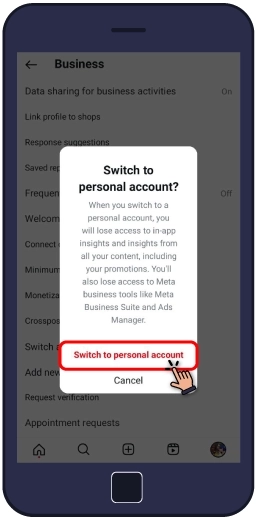 مراحل خارج کردن اکانت اینستاگرام از حالت بیزینسی