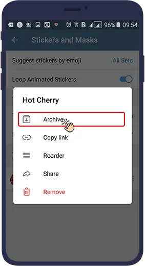 چگونه استیکرها را آرشیو کنیم؟