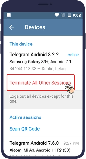 بازیابی اکانت هک شده در تلگرام