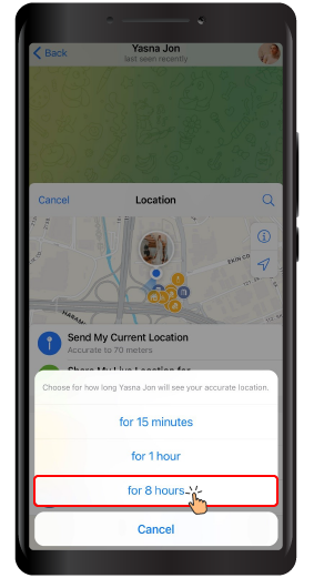 ارسال لوکیشن به صورت لایو در تلگرام